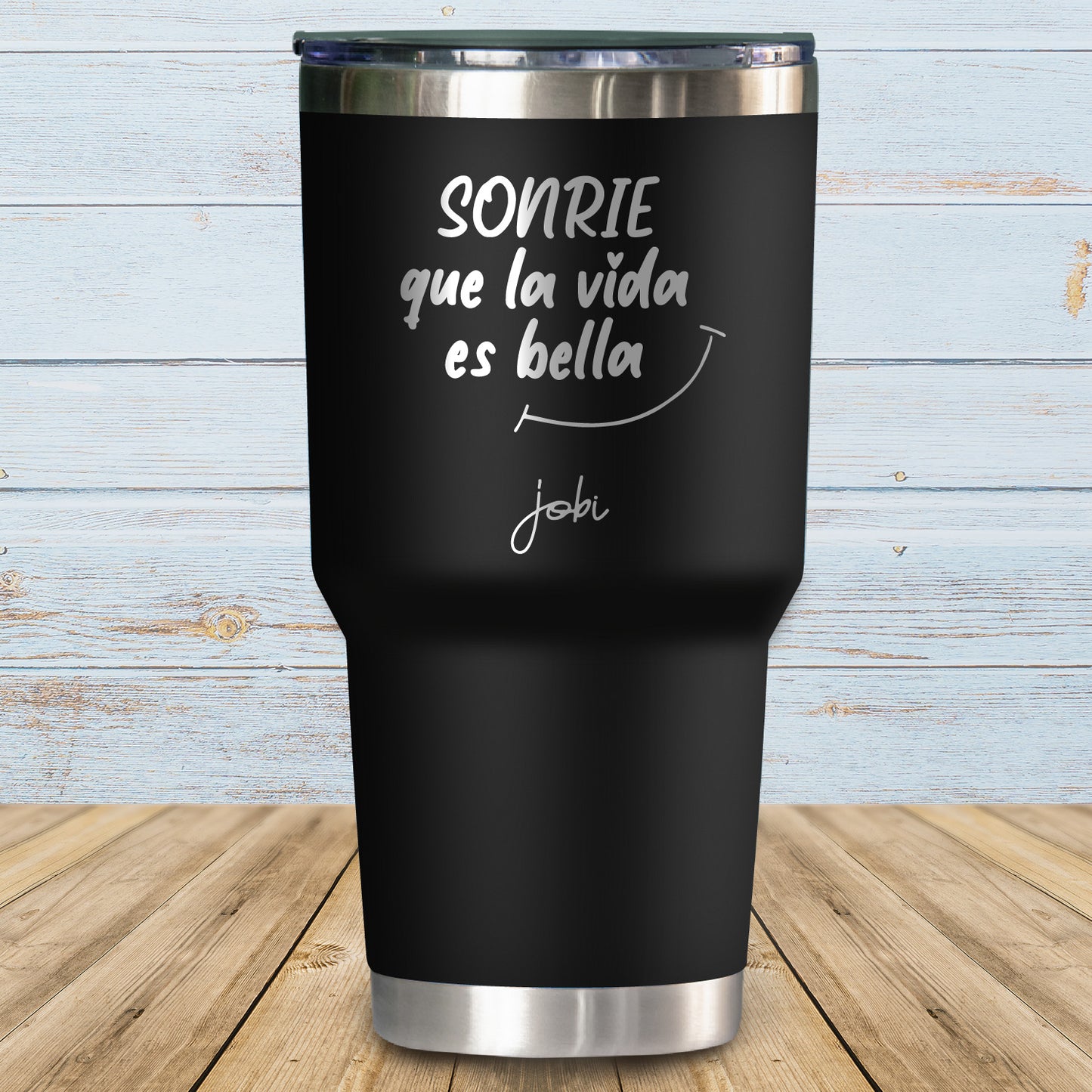 Sonríe que la vida es bella - Vaso térmico