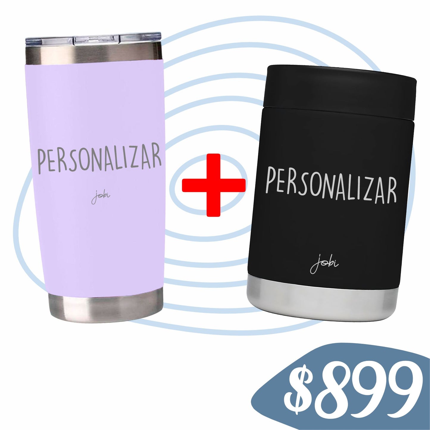 Vaso de 20 oz + Portalatas negro