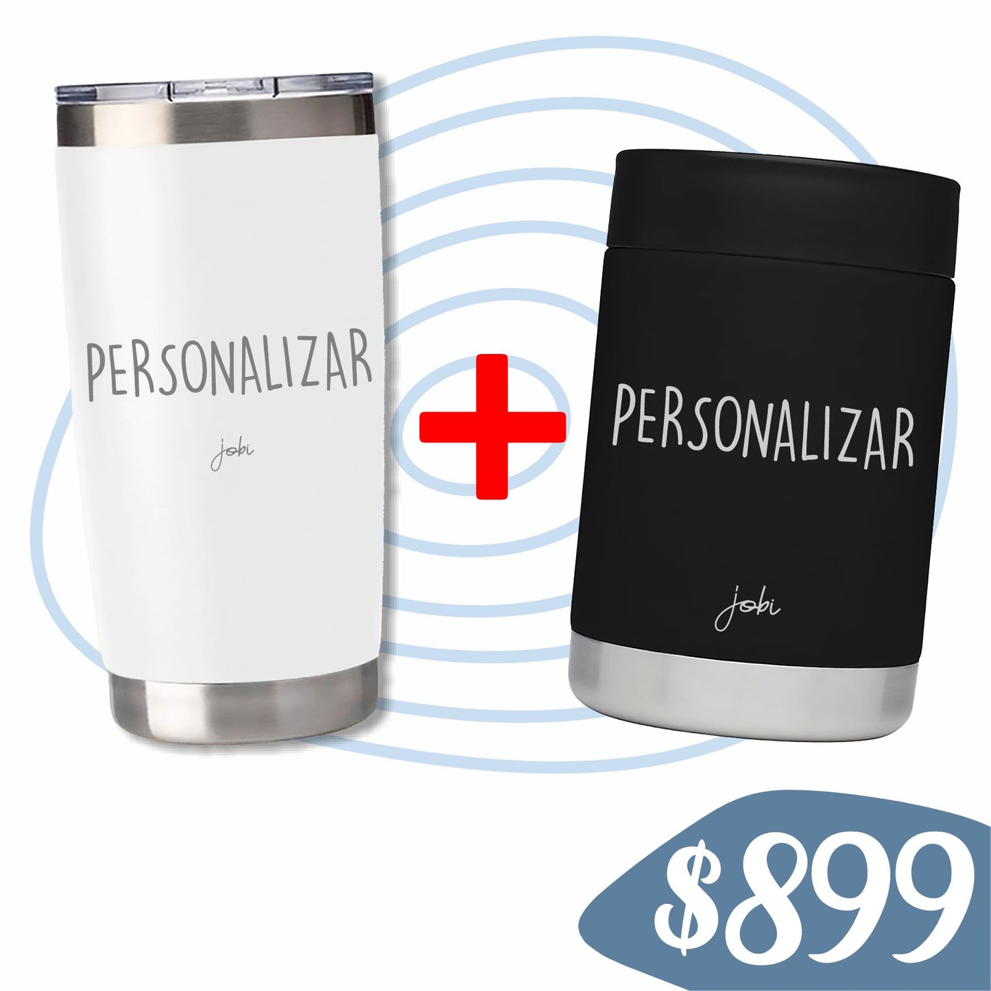 Vaso de 20 oz + Portalatas negro