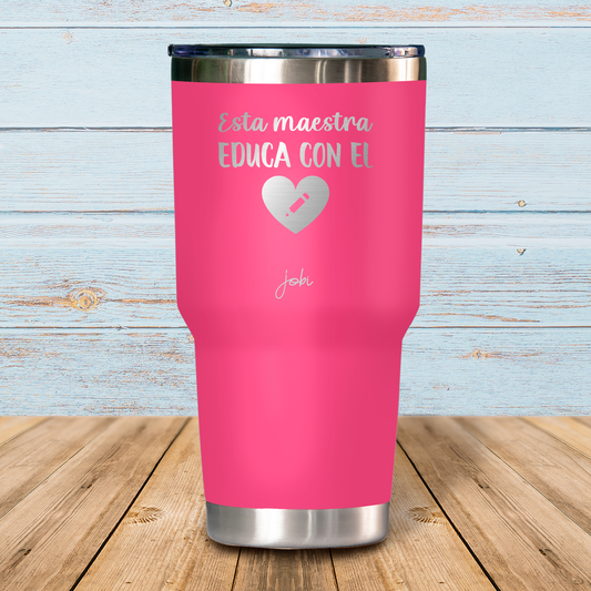Esta maestra educa con el corazón - Vaso Térmico