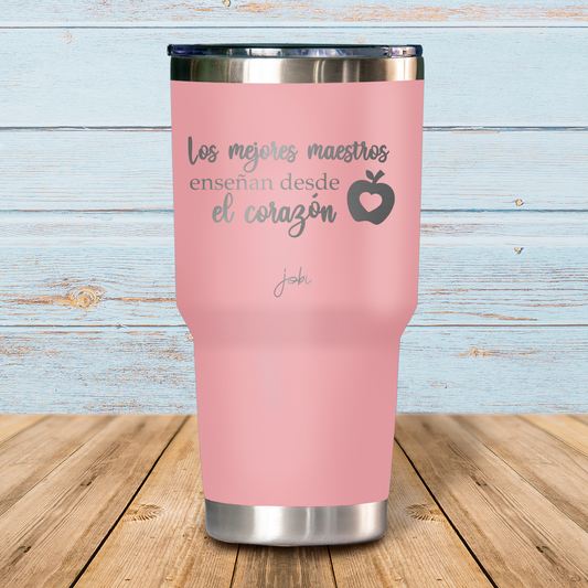 Los mejores maestros enseñan desde el corazón - Vaso Térmico