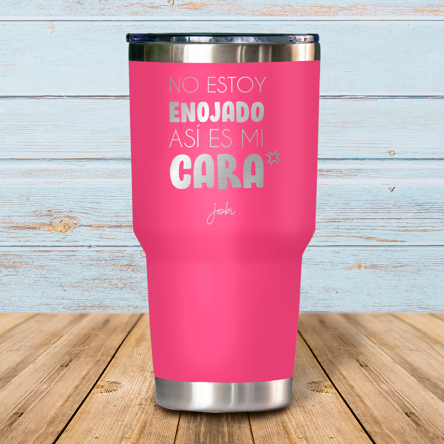 No estoy enojado, así es mi cara- Vaso Térmico
